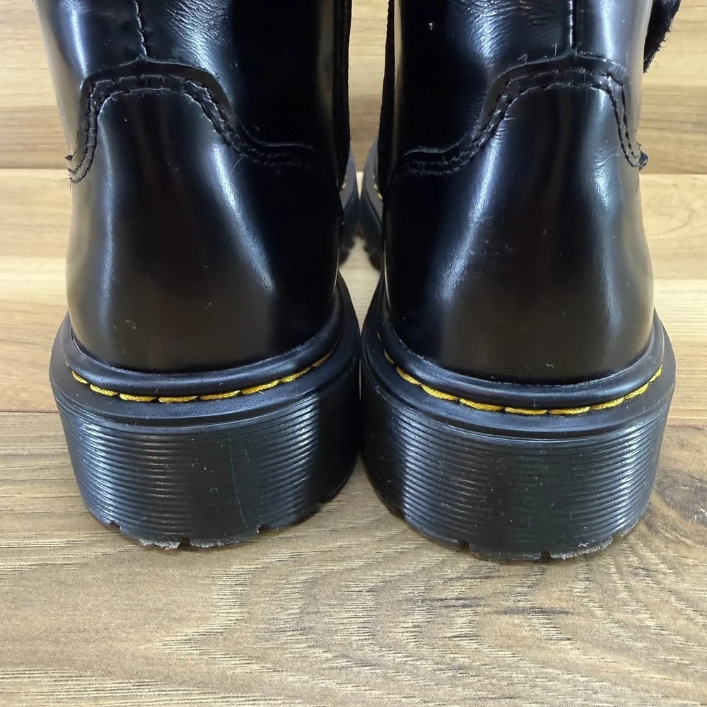 Dr Martens Devon Bex Girls Youth 4 Black Star Chunky Boots Punk Rock Metal Goth